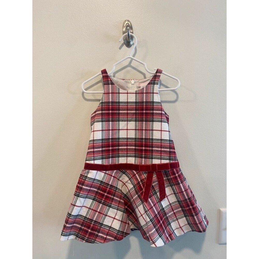 Janie and jack plaid tartan dress jumper size 18-24 months holiday Christmas